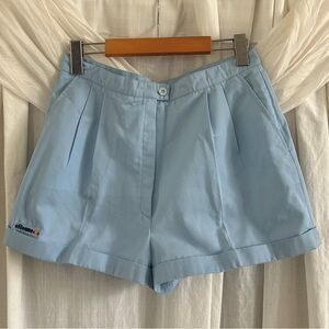 Vintage Ellesse Baby Blue High-Waist Tailored Shorts